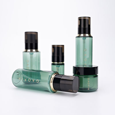 bottiglie di plastica cosmetiche di Skincare del barattolo della pompa e della crema 30g del nero di 30ml 90ml 110ml 130ml