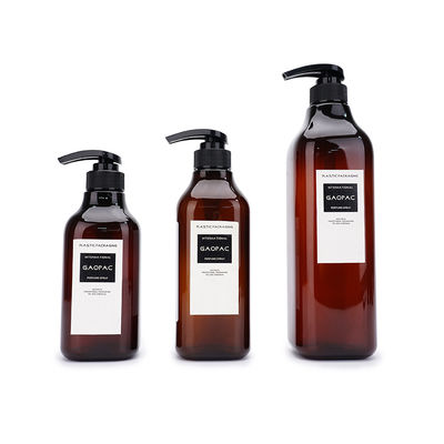 Bottiglie di plastica vuote dello sciampo di Amber Skin Care Packaging 500ml 600ml 1000ml dell'ANIMALE DOMESTICO