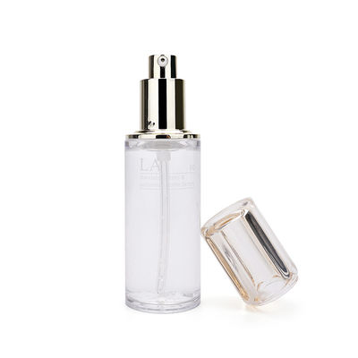 Bottiglia dorata 60ml della pompa dell'ANIMALE DOMESTICO della lozione trasparenza di plastica cosmetica della bottiglia dell'alta