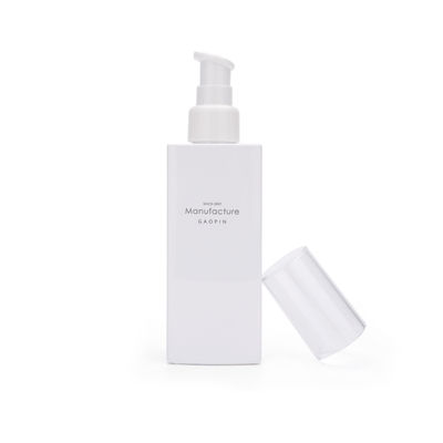 Bottiglia facciale della lozione della plastica di cura di pelle del contenitore del quadrato bianco 100ml 120ml 150ml 200ml