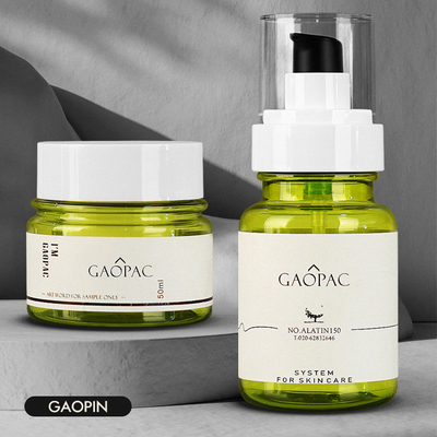 insieme d'imballaggio cosmetico di lusso della bottiglia di plastica della lozione di verde di 40ml 50ml 130ml