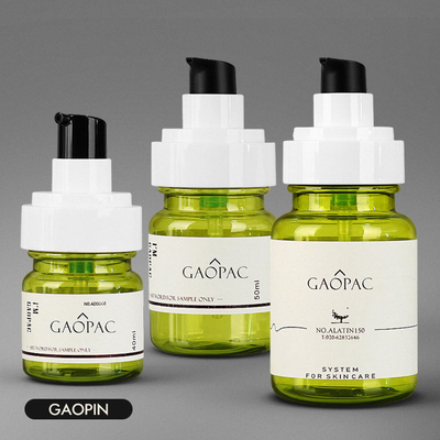 insieme d'imballaggio cosmetico di lusso della bottiglia di plastica della lozione di verde di 40ml 50ml 130ml