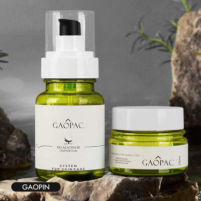 insieme d'imballaggio cosmetico di lusso della bottiglia di plastica della lozione di verde di 40ml 50ml 130ml