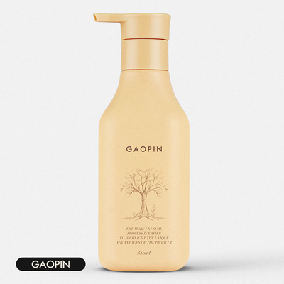 lo sciampo di plastica 350ml imbottiglia il cosmetico della lozione che imballa con la pompa dell'oro