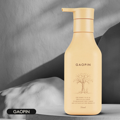 lo sciampo di plastica 350ml imbottiglia il cosmetico della lozione che imballa con la pompa dell'oro